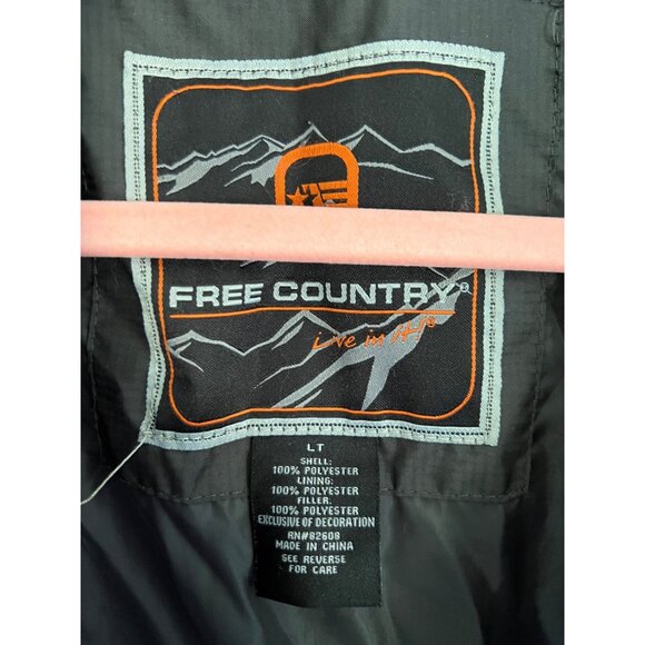 Free Country Black Full Zip Long Sleeve Jacket Large Tall Lightweight Winter - Picture 6 of 8